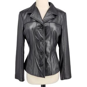 Wilson Leather Black Tailored Blazer Jacket